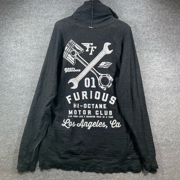 Fast And Furious Reversible Hoodie Men's 3XL Black/Gray Double Sided Racing - Picture 4 of 10